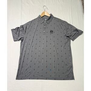 Fj footjoy Mens golf polo shirt all over print Robert Trent golf trail size XL